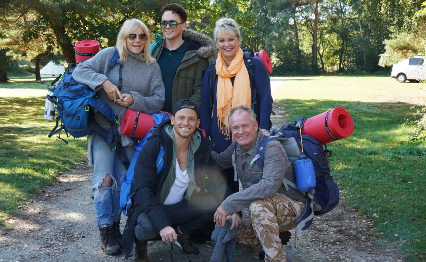 Singer Cheryl Baker, actor and king of the jungle Joe Swash, former EastEnder Michelle Collins and comedians Bobby Davro and Stephen Bailey wave goodbye to their comfy beds and flatscreen TVs for three weeks and embrace the great outdoors and a life under canvas for this new five-part series.